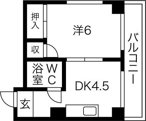 平田ビル(1DK/3階)の間取り写真