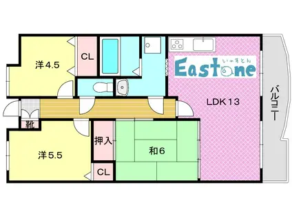 アベニュー甲南(3LDK/2階)の間取り写真