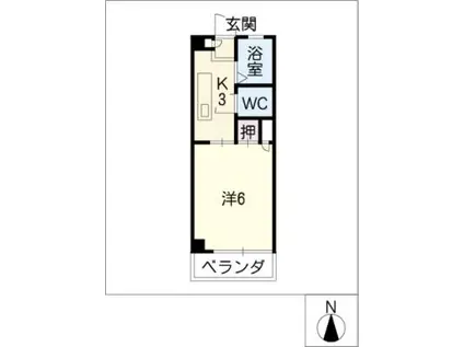 パークM・A・S(1K/3階)の間取り写真