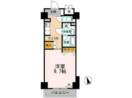 T1-FLAT(1K/2階)の間取り写真