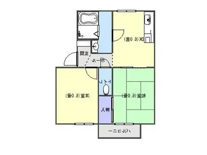 セジュールトータス(2DK/2階)の間取り写真