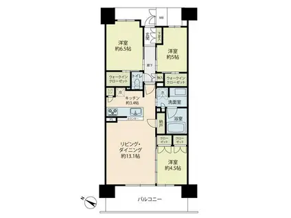 シエリア湘南辻堂(3LDK/2階)の間取り写真