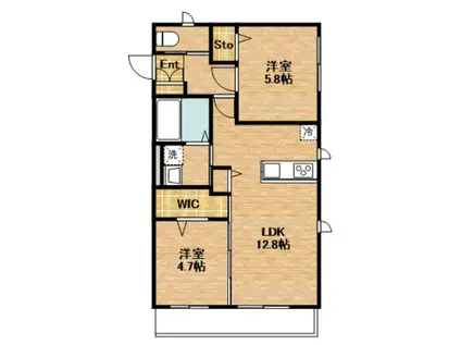 GUCCIフィールドII(2LDK/2階)の間取り写真