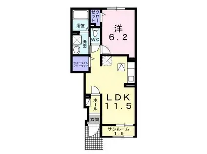 なごみテラス II(1LDK/1階)の間取り写真