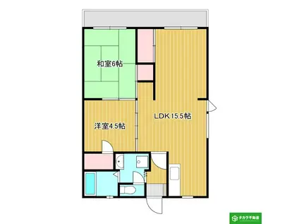 ボスコ南大分(2LDK/4階)の間取り写真