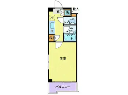 ルーブル新宿西落合参番館(1K/4階)の間取り写真