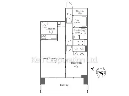 リーラ横浜川和町(1LDK/8階)の間取り写真