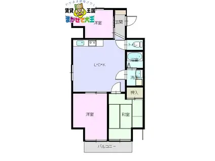 東亜物産ビル(3LDK/6階)の間取り写真