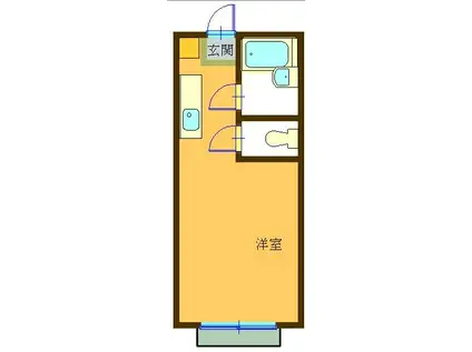 コーポ二葉2号C棟(1K/1階)の間取り写真