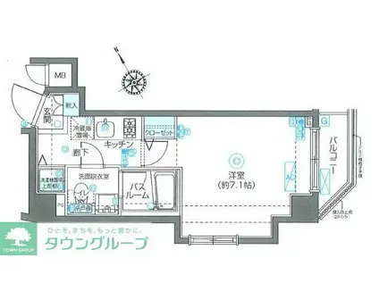 フェニックス西新宿参番館(1K/2階)の間取り写真