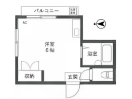 GSコーポ(ワンルーム/2階)の間取り写真