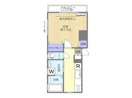 TWING517(1K/1階)の間取り写真