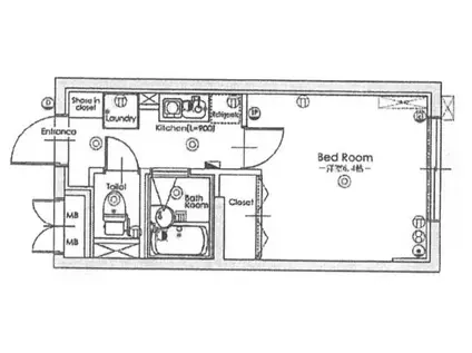 REV JOURS(1K/3階)の間取り写真
