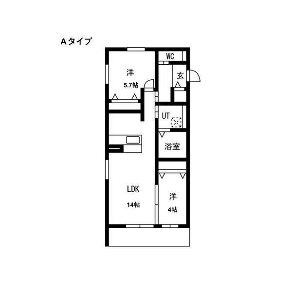 千種区御影町1丁目マンション(2LDK/2階)の間取り写真