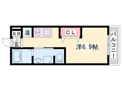 ヴィアノ緑ヶ丘イースト(ワンルーム/2階)の間取り写真