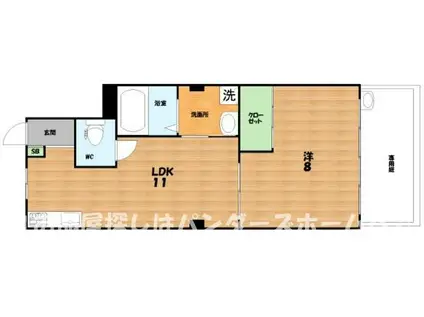 DMハイツ松丘(1LDK/1階)の間取り写真