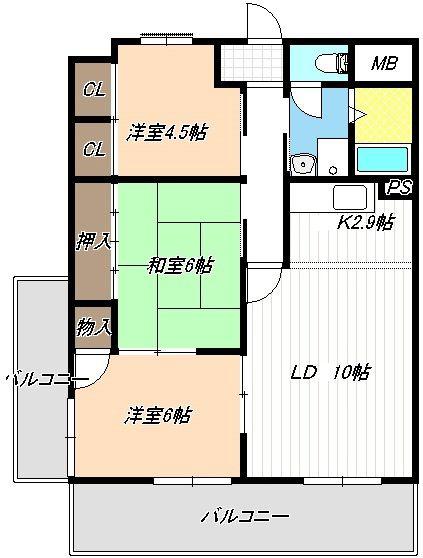 セブンスズキIII(3LDK/6階)の間取り写真