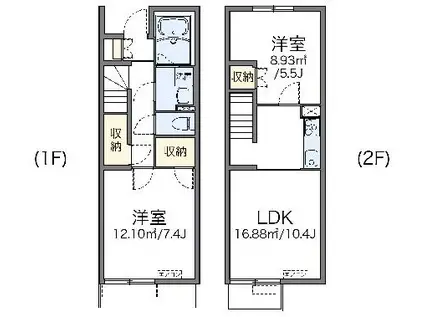 レオネクストKIZUNA(2LDK/1階)の間取り写真