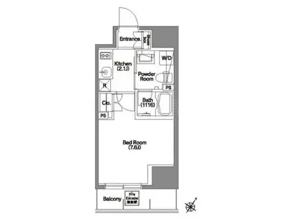 エルスタンザ文京根津(1K/2階)の間取り写真
