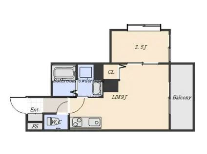 宇宿3丁目ビル(1LDK/4階)の間取り写真