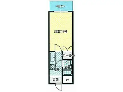 フィットネスマンション(1K/4階)の間取り写真