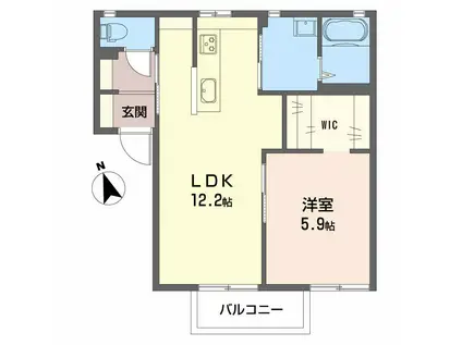 メゾン ルミエール(1LDK/2階)の間取り写真