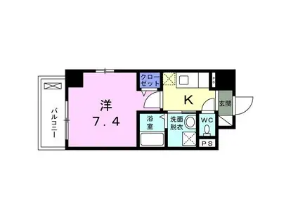 RISO FIORE武蔵小杉(1K/4階)の間取り写真