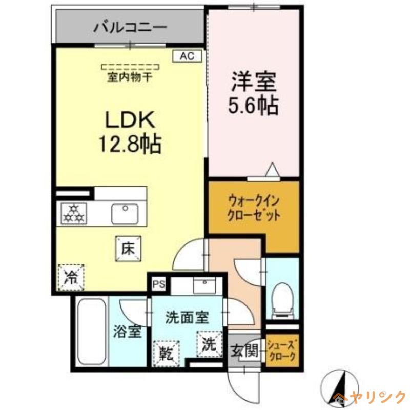 アメニティコート(1LDK/1階)の間取り写真