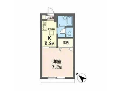 レジデンス向陽(1K/2階)の間取り写真