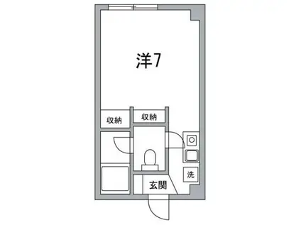 VITA白金(ワンルーム/2階)の間取り写真