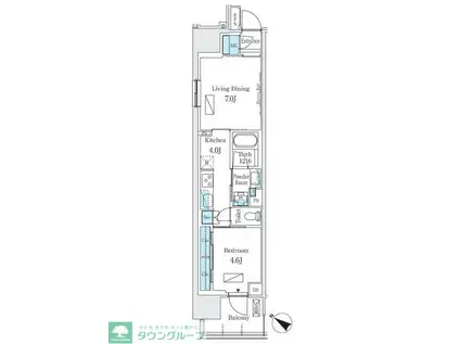 ロイヤルパークス有明(1LDK/12階)の間取り写真