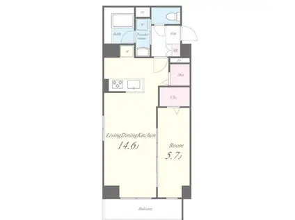 水神櫻郷レジデンス(1LDK/8階)の間取り写真