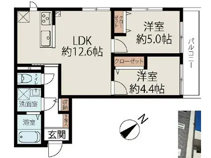 メゾン須磨離宮前(2LDK/2階)の間取り写真