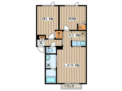 シャーメゾン澄川I(2LDK/1階)の間取り写真