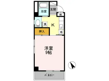 棒屋第2城北ハイツ(1K/2階)の間取り写真