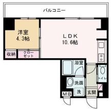 GLANZ高尾町(1LDK/3階)の間取り写真