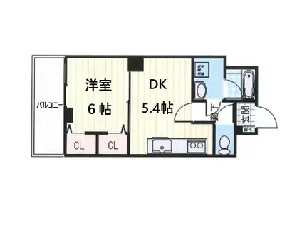 サンビルダー北野ザベース(1DK/1階)の間取り写真