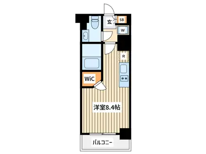 ザ・パークハビオ西横浜(ワンルーム/8階)の間取り写真