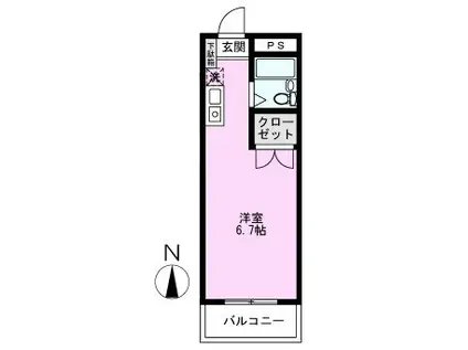 ユニコスクエア(ワンルーム/3階)の間取り写真