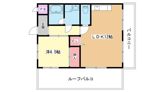 グレイスガーデン豊中(1LDK/7階)の間取り写真