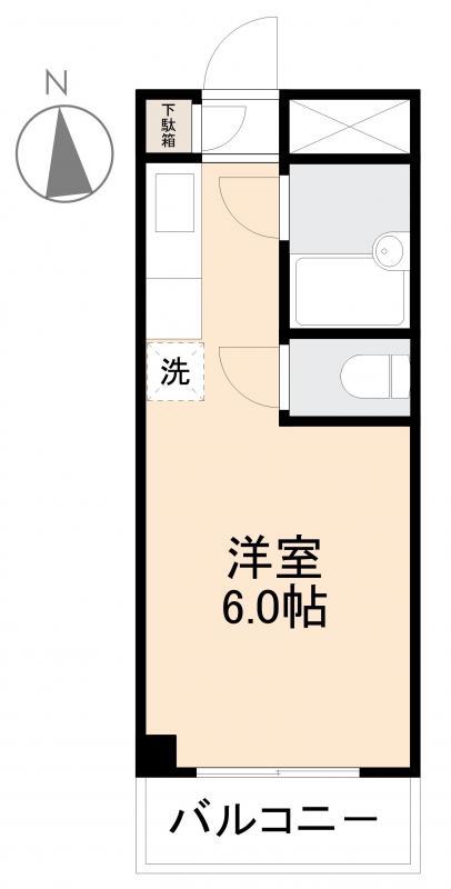 コーポ川添(ワンルーム/4階)の間取り写真
