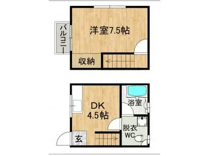 M・A・H春日中央(1DK/1階)の間取り写真