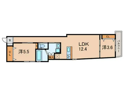 ブロンテ大久保(2LDK/3階)の間取り写真