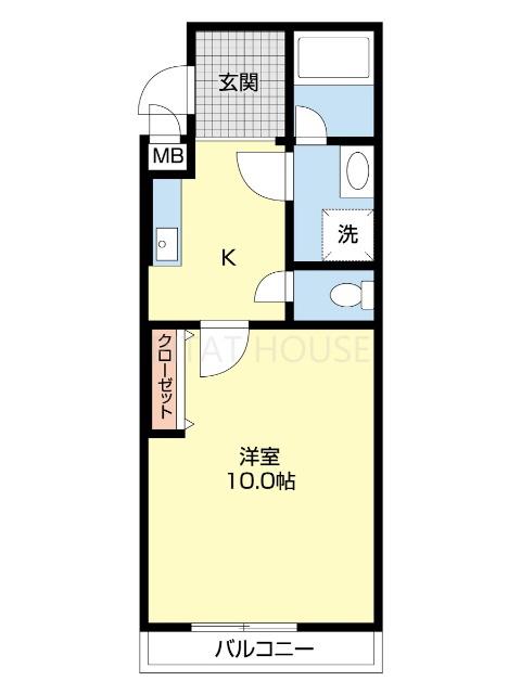 フジパレスジーナ(1K/2階)の間取り写真