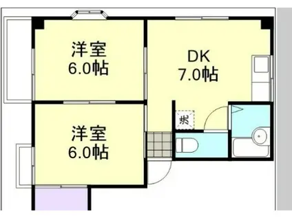 浦田アパート(2DK/1階)の間取り写真