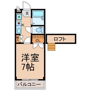 ラセーヌ柴田(1K/1階)の間取り写真