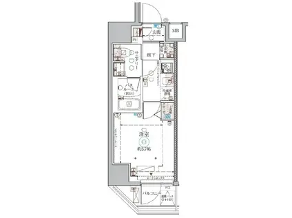 クレヴィスタ品川西大井II(1K/5階)の間取り写真