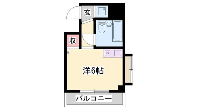 アグレイアー有瀬(ワンルーム/3階)の間取り写真