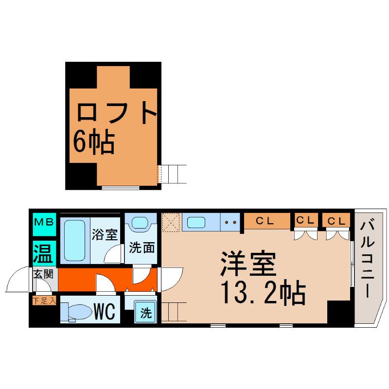 ADD WISTARIA 1(ワンルーム/2階)の間取り写真