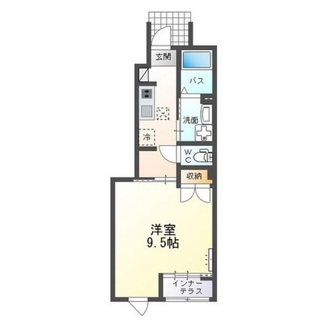 フロントアイランドI(1K/1階)の間取り写真